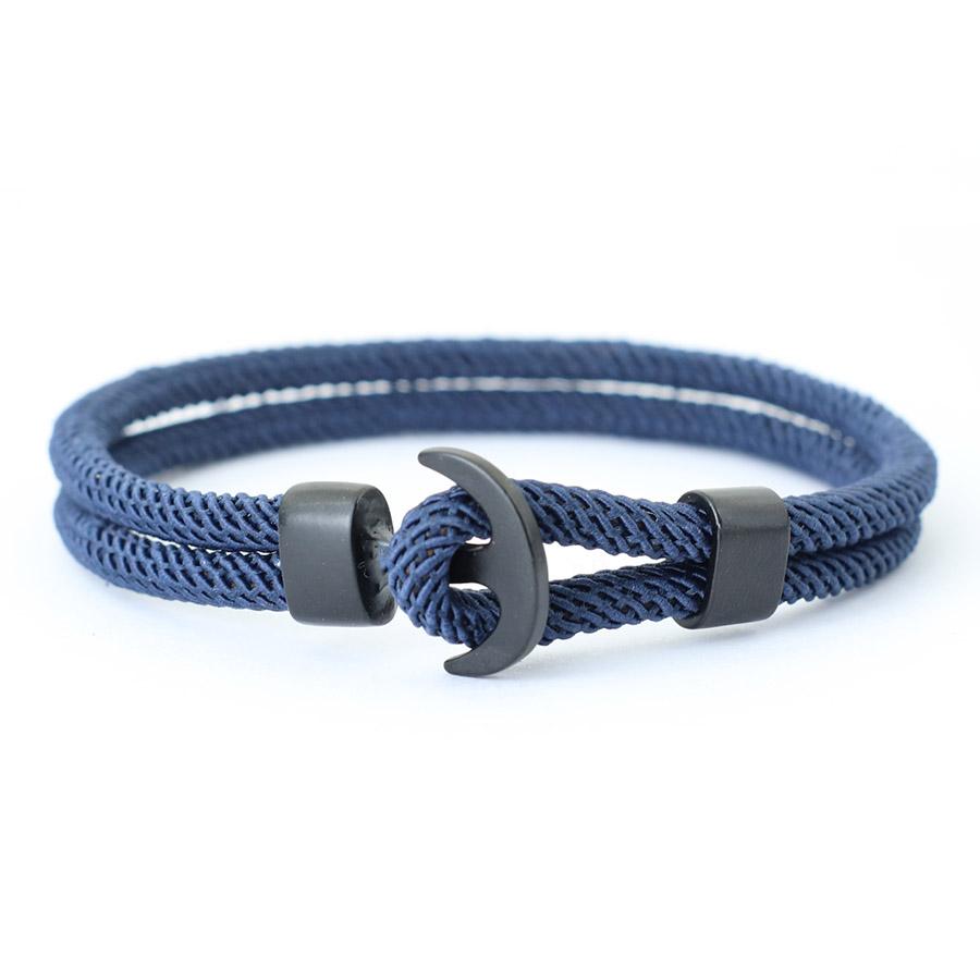 Миланский ручной веревочный якорь ручной работы мужской браслет двухслойная веревка модный браслет пара черный браслет подарок