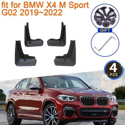4 шт. брызговик для BMW X4 M Sport G02 ~2022 Аксессуары Брызговики Брызговики Передние Задние Колеса Крыло