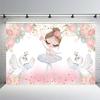 Swan Girls 1st Birthday Photography Backdrop Bohemian Pink Flowers Baby Shower Princess Ballet Photocall Background Studio Props