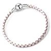 Silver Color Round Clasp Shaped Leather Chain Charm Bracelet Fit Beads DIY Brand Bracelet Bangle for Women Men Gift Dropshipping