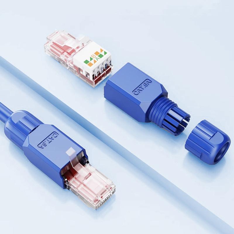 Разъем RJ45 без инструментов, штекер для полевой заделки RJ45, без инструментов RJ45, модульный штекер с золотым покрытием, Ethernet, многоразовые штекеры для заделки