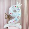 32inch Standing Number Balloons 0-9 White Crown Birthday "Happy Birthday" Balloons Birthday Party Celebration Decoration MIT