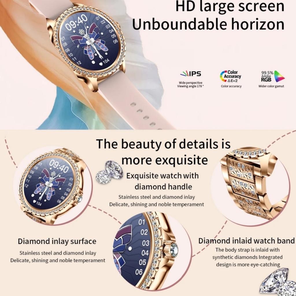 Умные часы для женщин 1,32-дюймовый HD-экран спортивный индивидуальный циферблат голосовой вызов пульсометр умные часы для женщин