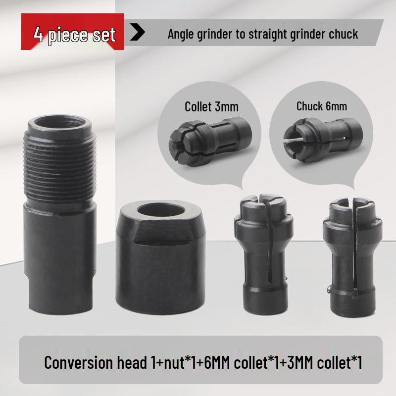 Electric Angle Grinder to Straight Grinder Adapter - 6mm/3mm, Multi-functional Conversion Head