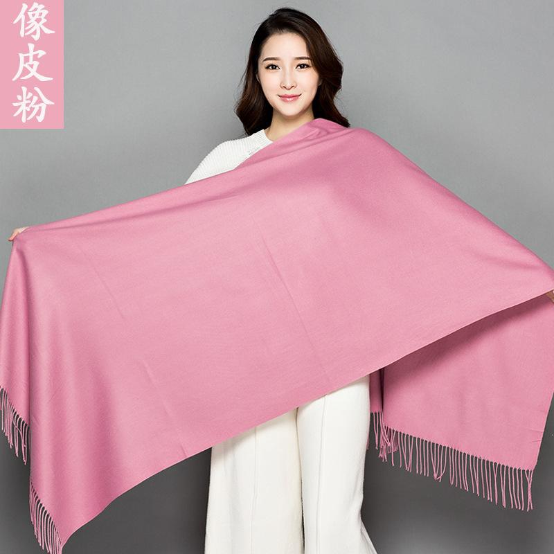 70 * 200cm Autumn And Winter New Women'S Solid Color Versatile Simple Tassel Imitation Cashmere Mohair Scarf Warm Scarf Atmosphere Shawl
