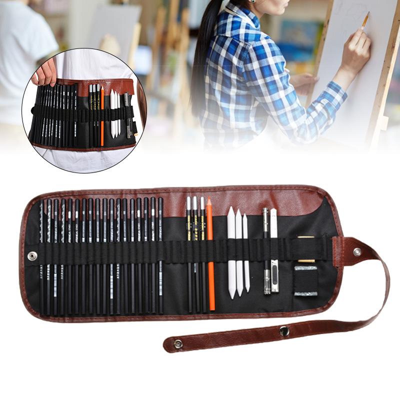 Набор из 30 предметов для начинающих, угольный карандаш, художественная живопись, эскиз, набор канцелярских принадлежностей
