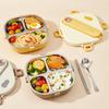 New 800Ml Portable Divided Lunch Box With Cutlery Capybara 3/4 Grids Microwave Leak Proof 304 Stainless Steel Bento Box