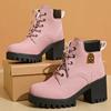 Женские зимние ботильоны на платформе, кожаные туфли на высоком каблуке, тренд 2025 года, новые дизайнерские гладиаторские массивные ботинки, элегантные туфли-лодочки Botas Mujer