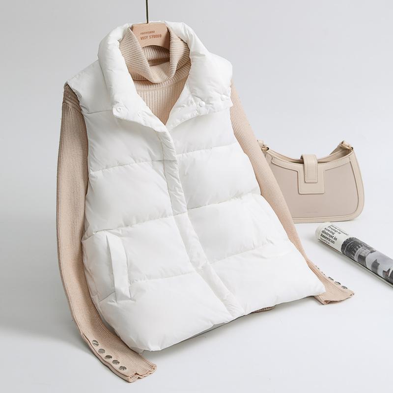 Women Winter Warm Cotton Padded Puffer Vests Sleeveless Parkas Jacket