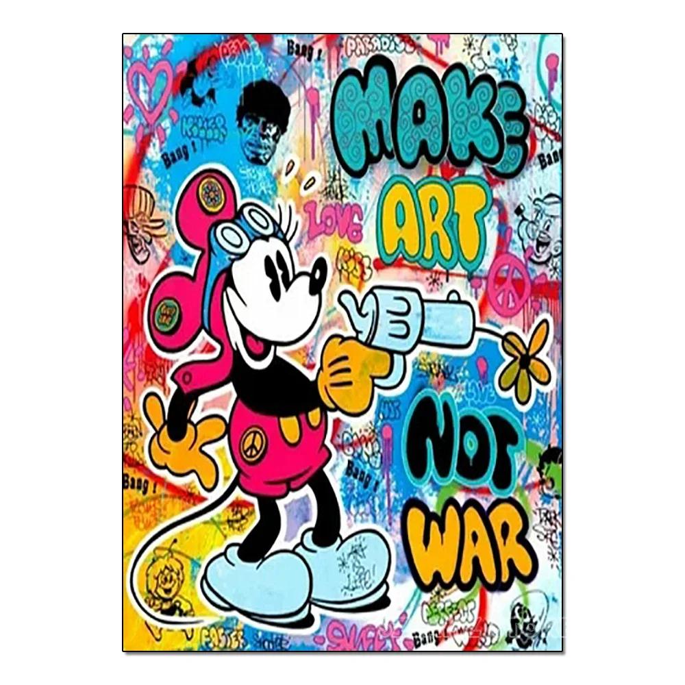 5D DIY Цветной набор для алмазной живописи Микки, Приливное граффити, Вышивка крестом, Ручная работа, Алмазная мозаика, Искусство вышивки алмазной мозаикой, Подарок