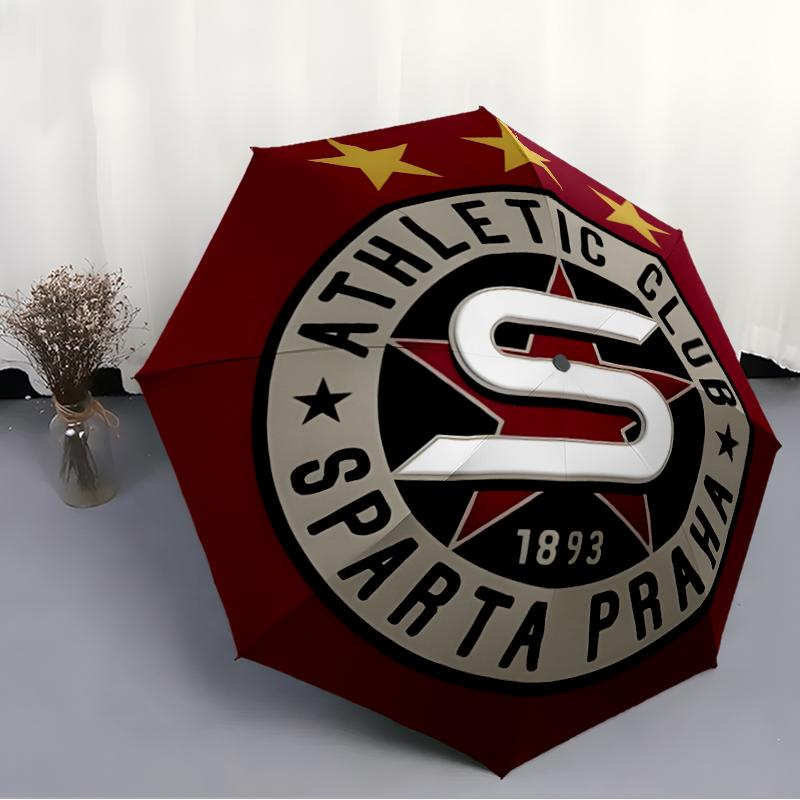 AC Sparta Praha Fashionable Automatic Opening/Closing Folding Umbrella. Portable and Foldable, Ideal for Gift, Travel, and Daily Use.