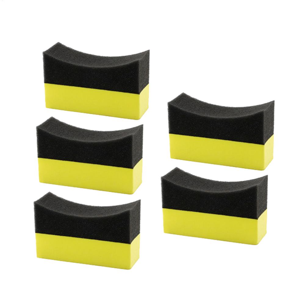 Tire Dressing Sponge Car Tyre Cleaning Sponge Polishing Sponge Wax Buffing Pads Tire Shine 5 Pieces Tire Dressing Applicator