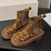 Ботильоны на платформе с леопардовым принтом, женская обувь, массивные каблуки «челси», замшевые осенние трендовые женские ботинки 2024 года, дизайн, зима, снег, Botas Mujer