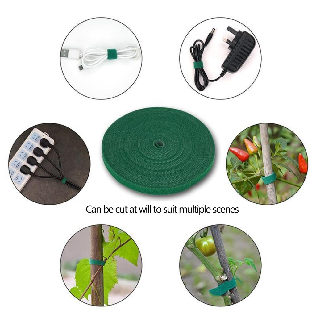 Green Plant Tie Wire Self-adhesive Plant Tie, Climbing Vine Flower Tie Fixed Rope Tie 10mm*2 Meters/roll 5pc