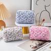 Floral Handheld Cosmetic Bag With Zipper For Travel And Daily Use