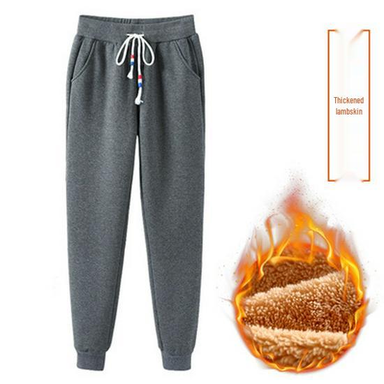 Northeast Women's Plus Size Thick Velvet Cuffed Sweatpants - Fashionable and Versatile for Autumn/Winter