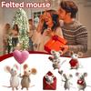Рукоделие Валяние из шерсти Игла для валяния Мышь, свалянная иглой Ручная работа Милая мышка Войлочные мышки Украшения Фигурка Подарки Фигурка животного мыши