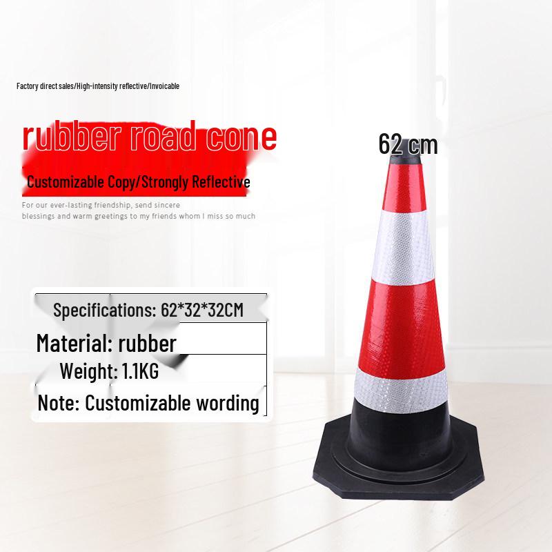 Светоотражающий резиновый дорожный конус: Треугольная 70 см, Дорожный знак 90 см, Квадратная, Бочка конической формы, Подъемное кольцо