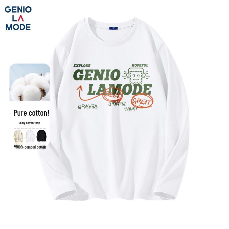 Мужская свободная футболка с драпировкой и длинным рукавом GENIOLAMODE