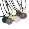 5pcs/lot 25mm Round Tray Cabochon Base Setting With Cord Pendant For DIY Necklace Jewelry Making Finding Supplies Accessories