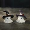 Halloween Ornament Ghost Mage Style Resin Statue Playful Smile Face Figure Lightweight Halloween