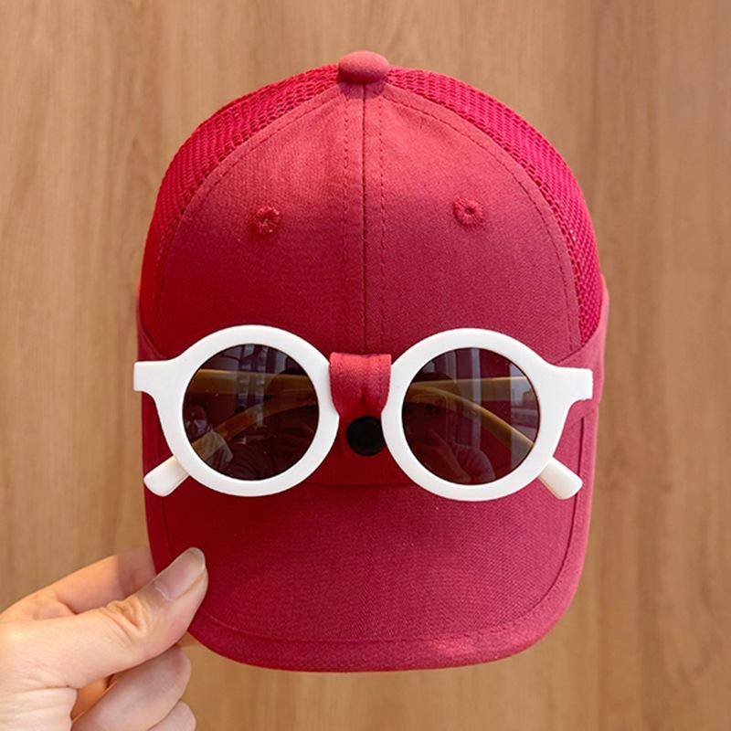 Съемные очки Детская шляпа Детская бейсболка из сетки для мальчика Корейский стиль Модная детская весенняя бейсболка для девочки
