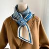 New Korean Version of Knitted Wool Double-sided Two-color Classic Striped Scarf Student Decoration Warm Lazy Scarf