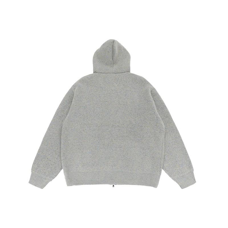 Unisex Oversized Thick Knit Hooded Sweater With Zipper Streetwear Casual Winter Pullover