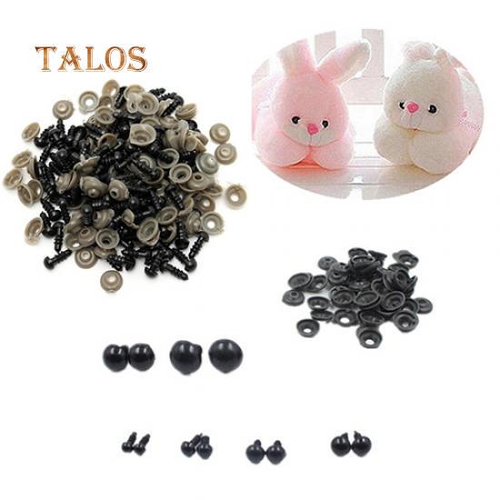 100 шт., черные пластиковые куклы «сделай сам», безопасные глаза для плюшевого мишки, мягкие игрушки, скрапбукинг с животными