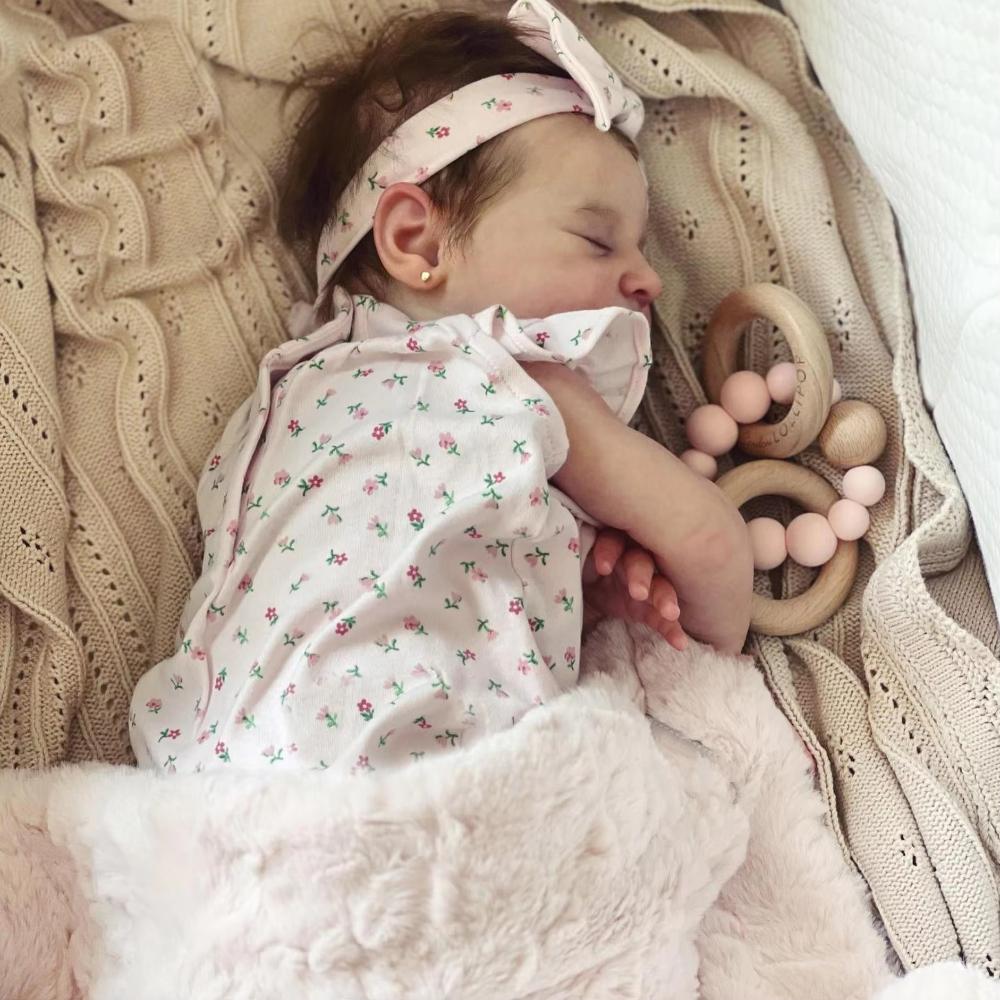 50cm Cotton Body Simulation Reborn Doll Lifelike Sleeping Girl Cosplay Rebirth Doll Handmade 3D Painted Skin Baby Dolls Real Like Kid's Birthday Gifts