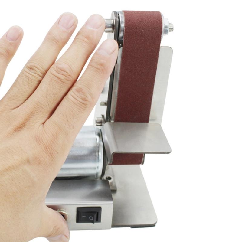 Компактный ленточный шлифовальный станок Малый инструмент для ленточной шлифовки Простой в эксплуатации для заточки и шлифовки с 7 настройками скорости