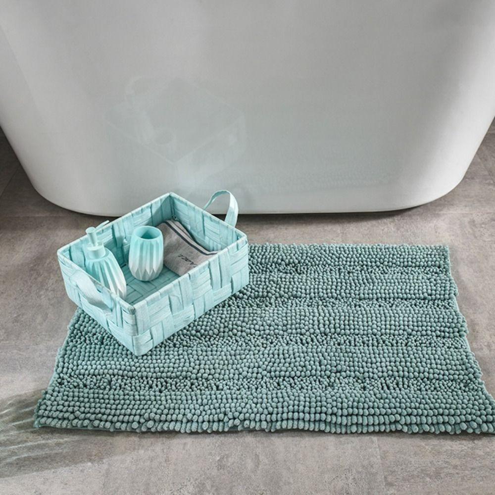 Non-Slip Bathroom Rug Thickened Kitchen Floor Mat Practical Chenille Bath Mat Entryway
