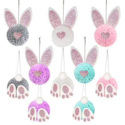 Пасхальная подвеска с подвесной нитью Нетканая подвеска в виде попы и ушей пасхального кролика Сезонное праздничное украшение
