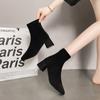 Thick Heel Women Short Boots Fashion Slimming Stretch Ankle Booties  Autumn Winter New  Female Square Toe Women High Heels Shoes