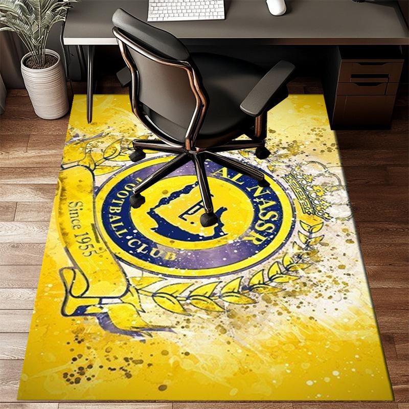 Nassr Football Club Crest Printed Office Carpet Chair Cushion Entryway Rug, Rugs for Living Room, Bedroom Christmas gifts