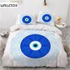 3D Blue Evil Eye Duvet Cover King Queen Size Psychedelic Magic Drawing Eyes Bedding Set Kids Teens Adults Polyester Quilt Cover