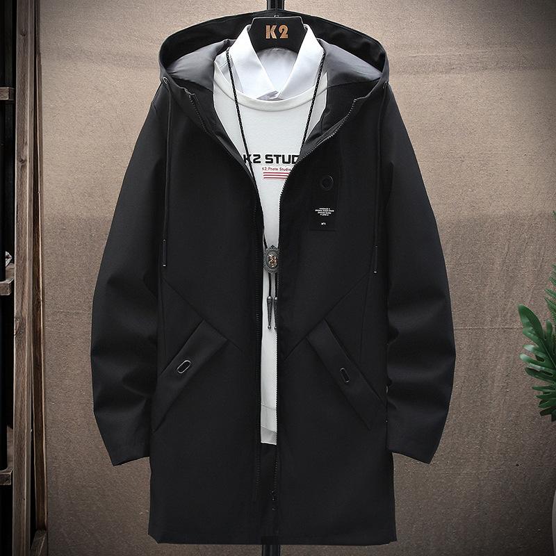 Zipper Jacket Men's Pilot Hooded Jacket Spring and Autumn Baseball Uniform Tide Card Loose Pullover Front Pocket Coat