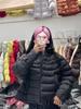 Ribs stand-up collar down versatile down jacket women's short autumn and winter light and small warm jacket
