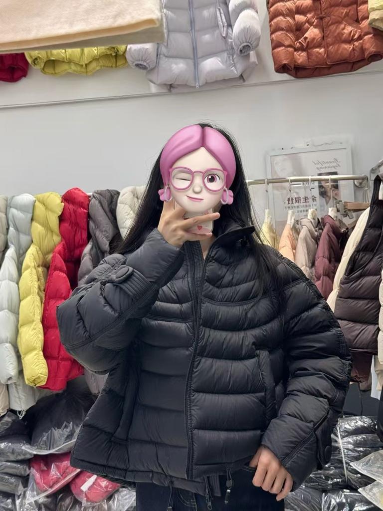 Ribs stand-up collar down versatile down jacket women's short autumn and winter light and small warm jacket