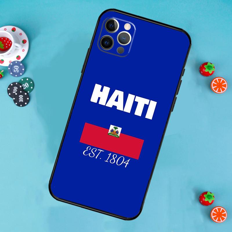 Vintage Haiti Haitian Flag Phone Case For iPhone 16 15 14 13 12 11 Pro Max XR XS X Plus Mini Bumper Cover Capa