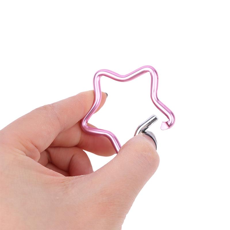 Алюминиевый карабин в форме пятиконечной звезды, зажим для ключей, брелок для ключей на открытом воздухе, крючок для бутылки, подвесная пряжка