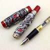 Gullor Most Noble перьевая ручка Jinhao Old Silver Dragon and Phoenix Red 18KGP широкое перо