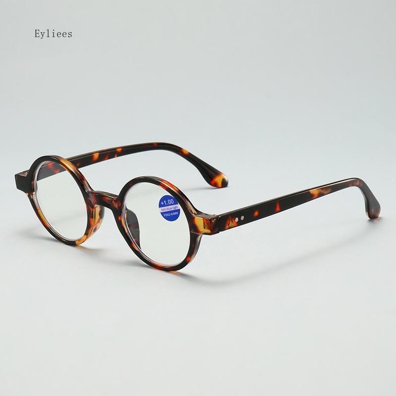 Очки для чтения с круглой оправой, мужские и женские, ультралегкие, высокой четкости, с прозрачными линзами, блокирующими синий свет, пресбиопические очки