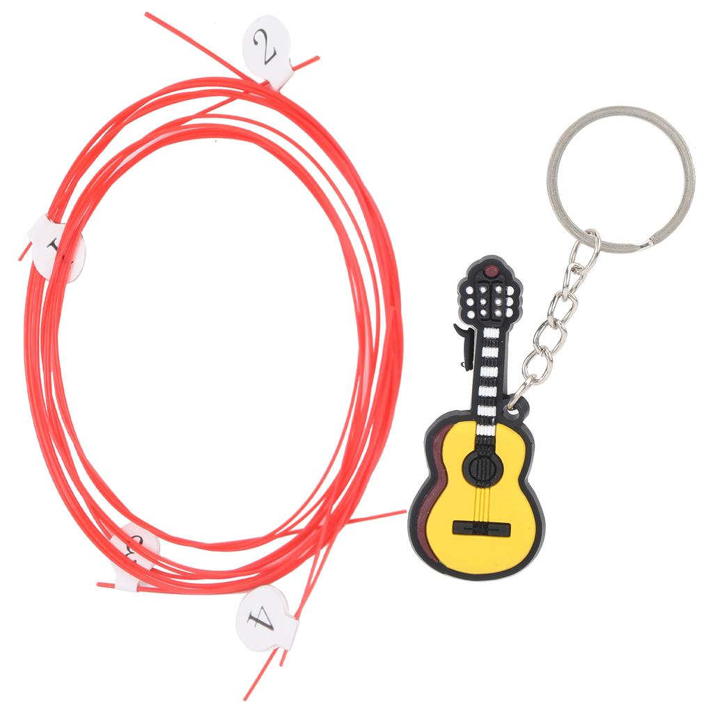 4Pcs Guitar Strings Carbon 4‑String Universal Set Ukulele Musical Instrument AccessoriesRed