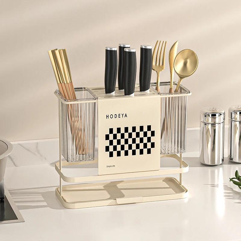 1 шт. Многофункциональная кухонная полка для хранения, где можно равномерно хранить палочки для еды, ножи, вилки и ложки