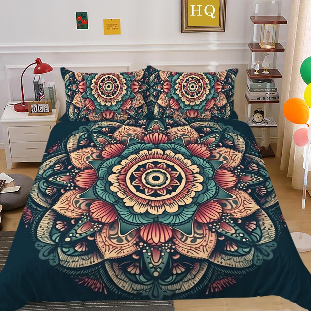 Комплекты постельного белья, красивый пододеяльник с изображением мандалы, мягкий полный двойной размер для женщин, комплект постельного белья высокого качества, домашнее постельное белье