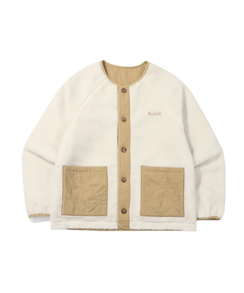 Kodak Brownie Reversible Fleece Jacket Ivory