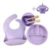 6 PCS Baby Meal Set Silicone Set Childrens Meal Training Set Cutlery