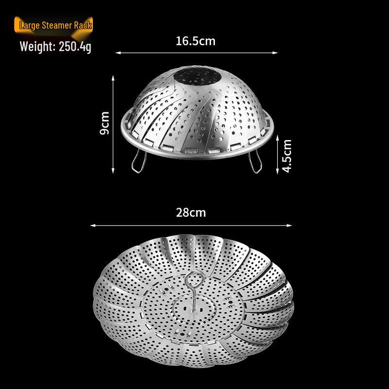 Выдвижная пароварка из нержавеющей стали 304 для сяо лун бао и паровых булочек - Многофункциональная складная стойка для сушки и приготовления на пару