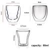 2/4/6 шт. Набор чашек для эспрессо с резьбой, набор стеклянных кружек для кофе с двойными стенками, набор 80 мл, стеклянная изолированная чашка, кофейные принадлежности